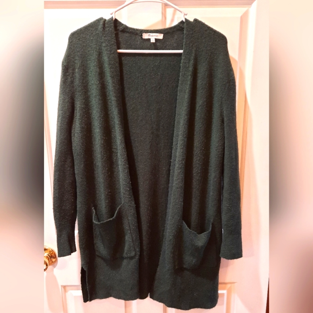 Madewell Sweater Womans XXS Green Wool Blend Long Sleeve Cardigan Preppy Casual